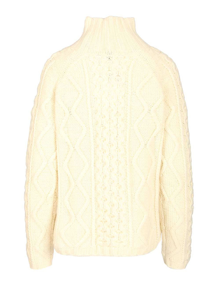 Filippa K Cable-Knit Wool Sweater Knitwear - Bianco | ecd6e6a6cae536124466790e06d7557cfd03dc45