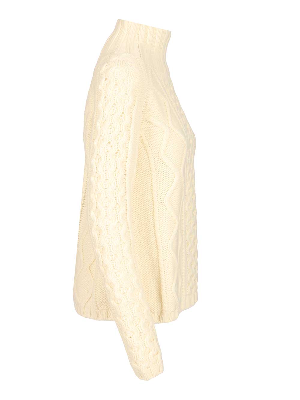 Filippa K Cable-Knit Wool Sweater Knitwear - Bianco | c014fcc97bc2a5e6201d5753faca204ea192567e