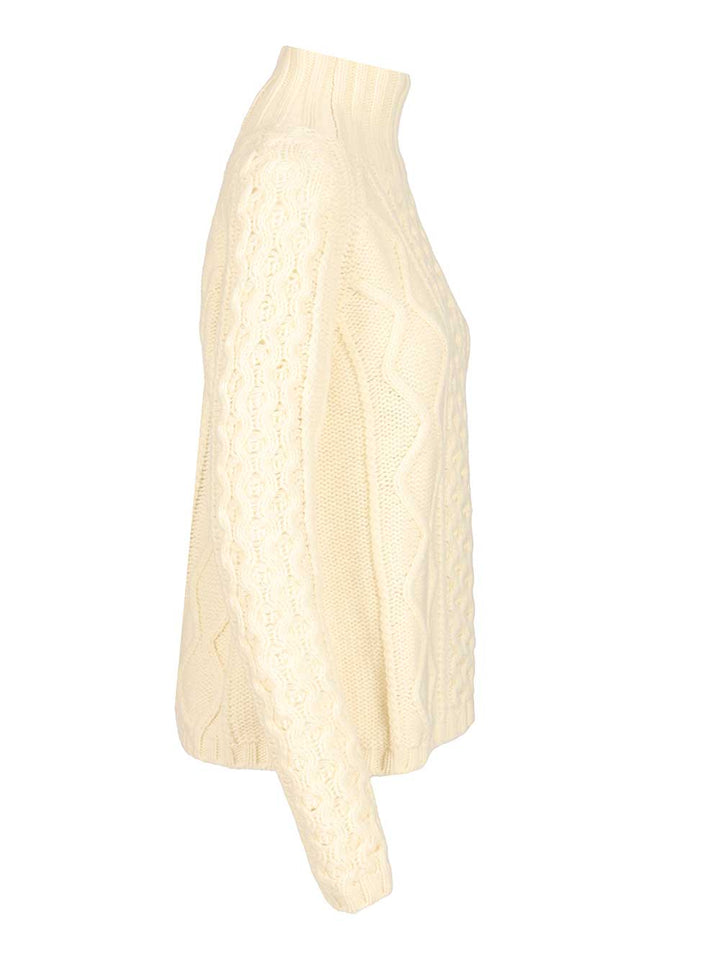 Filippa K Cable-Knit Wool Sweater Knitwear - Bianco | c014fcc97bc2a5e6201d5753faca204ea192567e