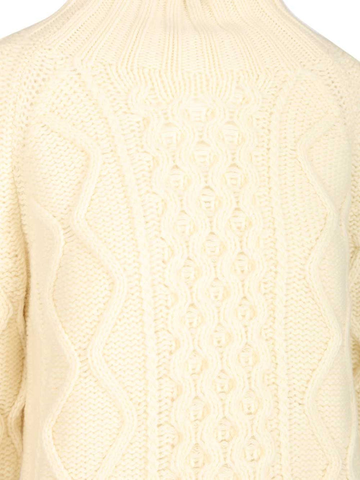Filippa K Cable-Knit Wool Sweater Knitwear - Bianco | 420149b648c41577655b6e61160aba531219d7dc