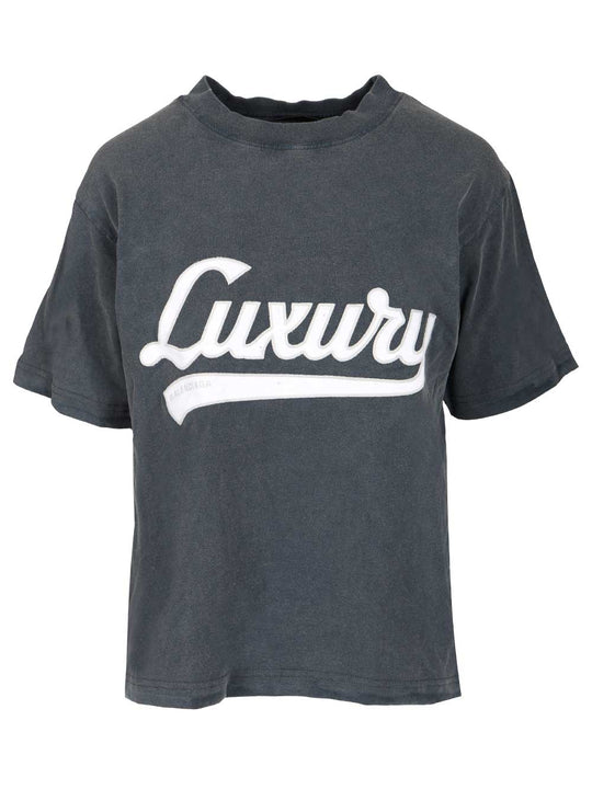 With Luxury Script T-Shirt Blu