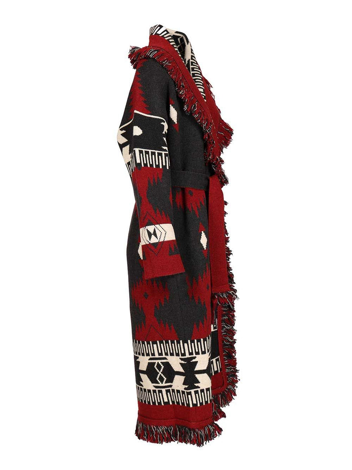Alanui Icon Jacquard Coat Knitwear - Rosso | b7cba63c95a3798c0b38376ad38ed5e915901cc6