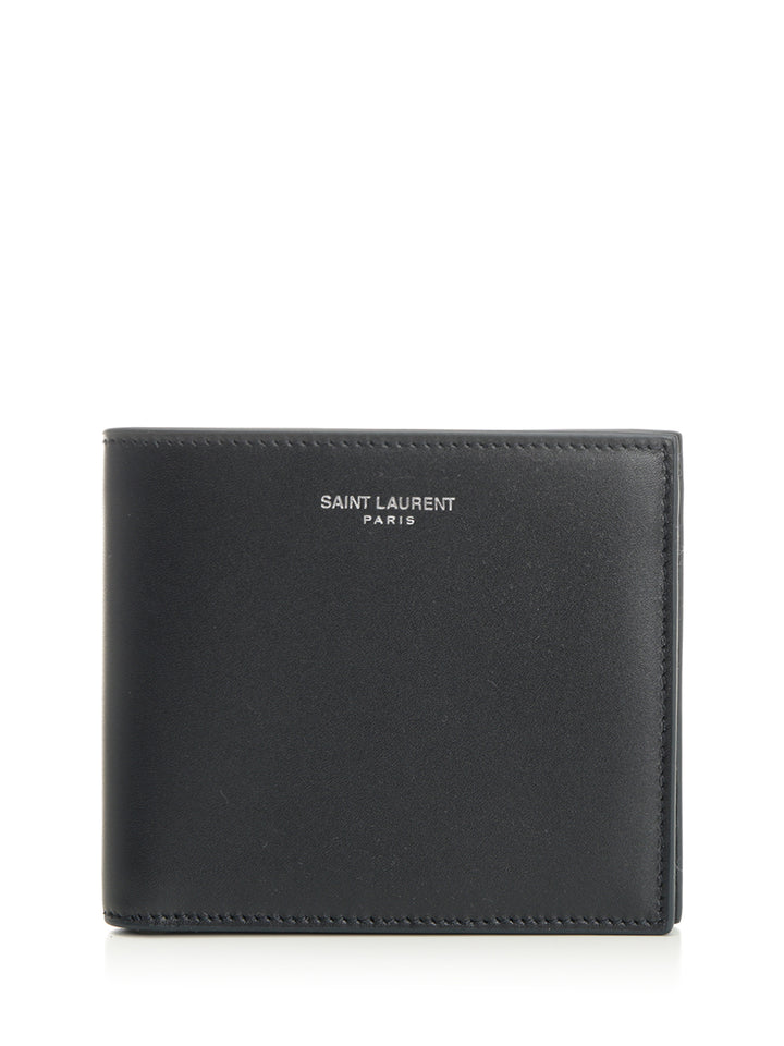 Saint Laurent East/West Leather Wallet Wallets - Blu | 75936419cc2b8aa40a55c140e1573a4880b6f9ee
