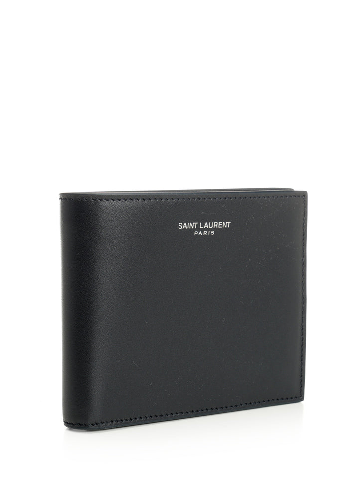 Saint Laurent East/West Leather Wallet Wallets - Blu | 61f51d9633ac532d3a7f6c0b25fe538194c0501e