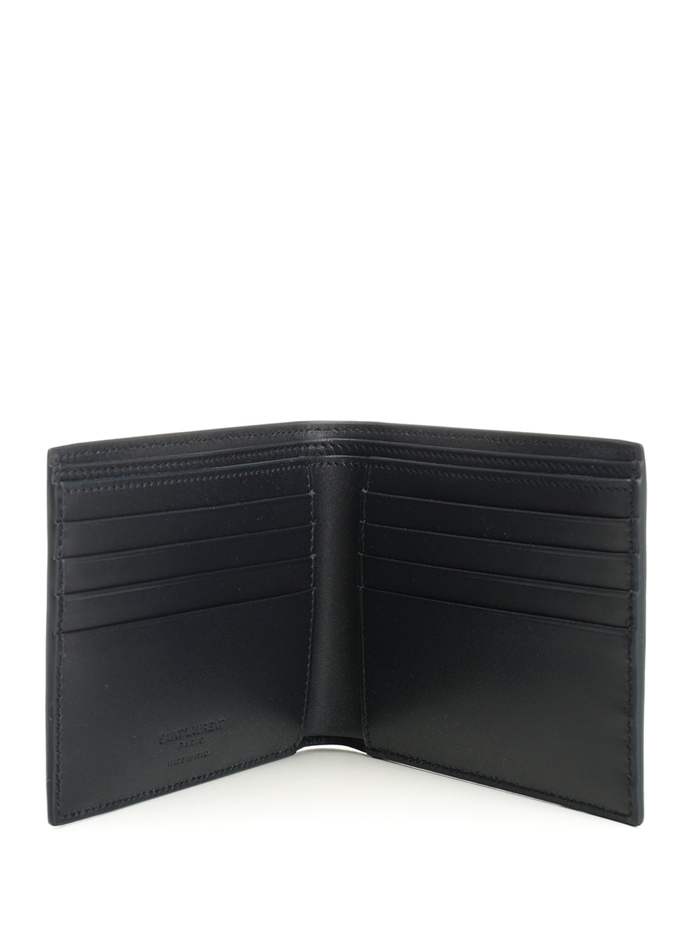 Saint Laurent East/West Leather Wallet Wallets - Blu | f87f39161d7c3e28392d0e5b420c6a5108631e62