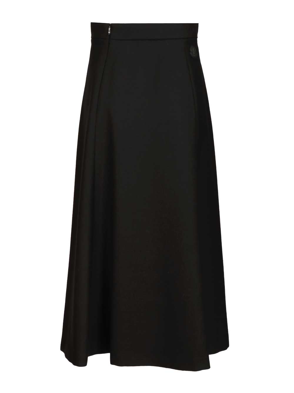 Moncler Virgin Wool Midi Skirt Gonne - Nero | ed5d5d401b4c025f48a65b4a9c37bfa2d4899919