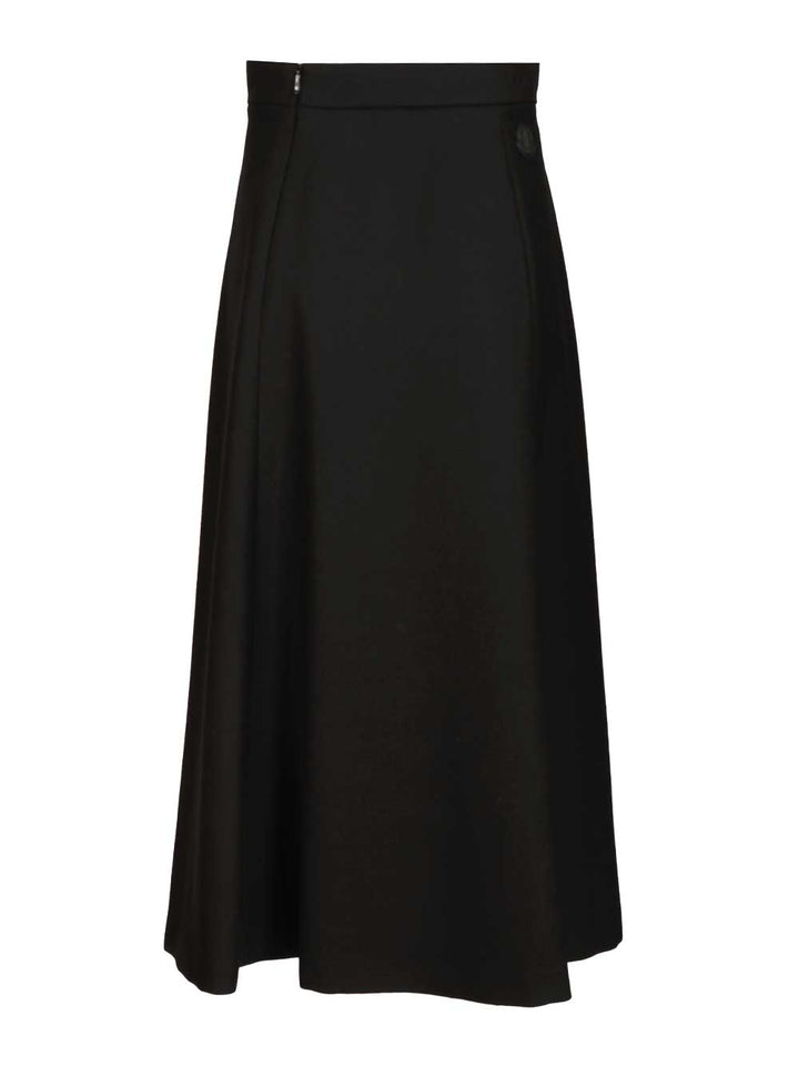 Moncler Virgin Wool Midi Skirt Gonne - Nero | ed5d5d401b4c025f48a65b4a9c37bfa2d4899919