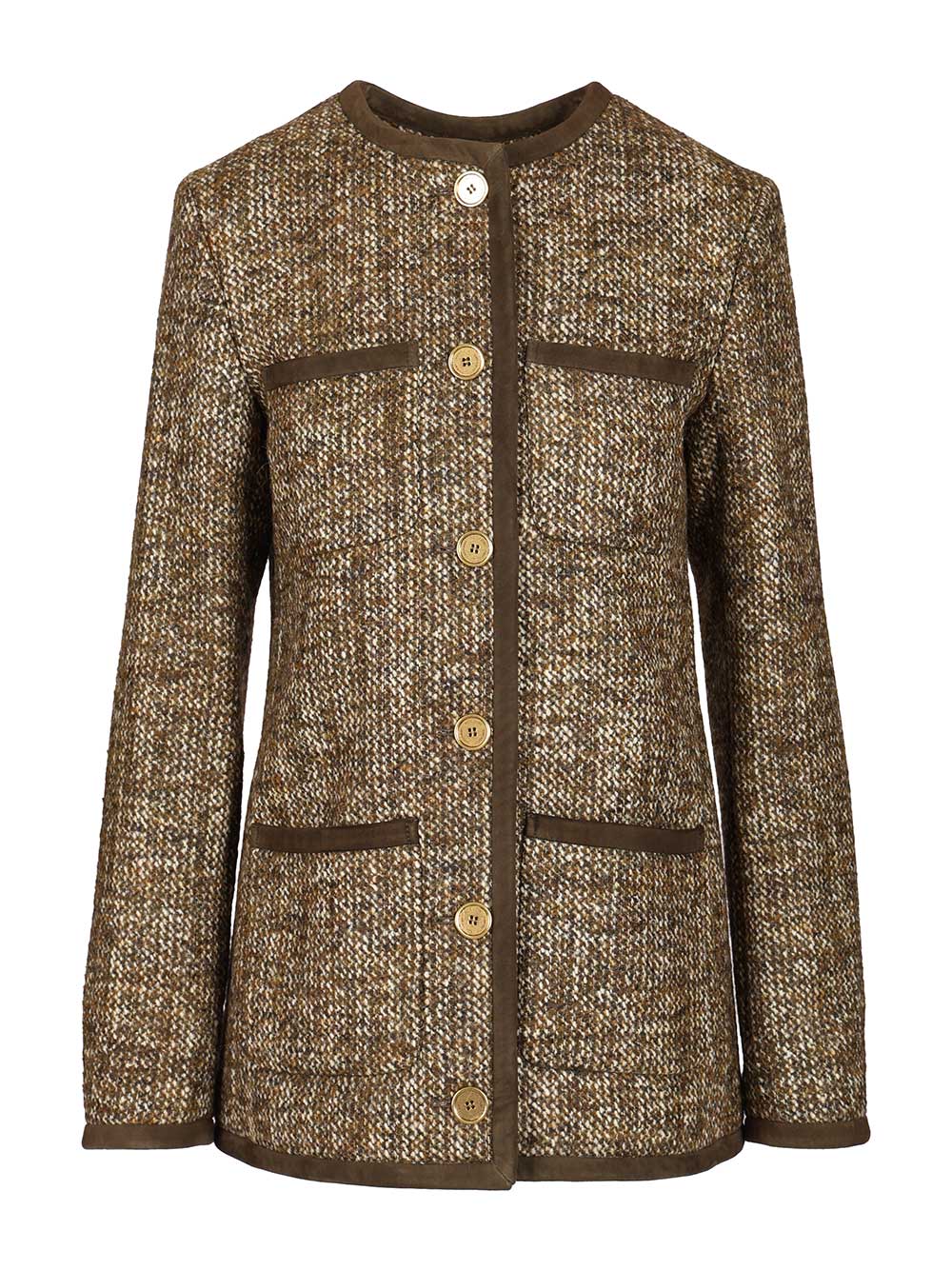 Golden Goose Deluxe Brand Long Boxy Tweed Blazer Giacche - Marrone | fb0a6ffbf2ee0ac7812f91e6f3c8c2b826bd736c