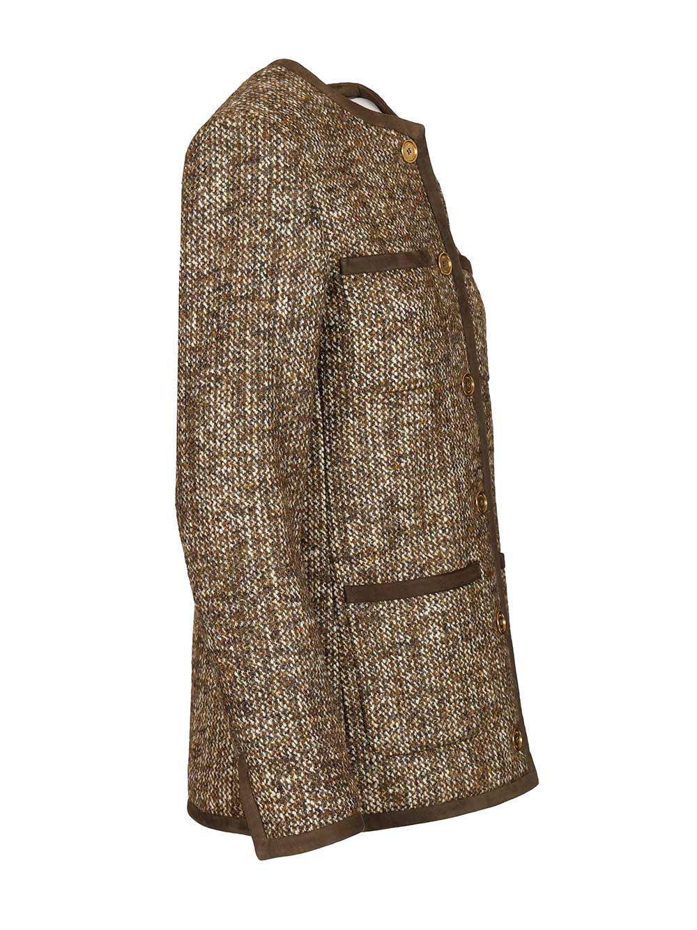 Golden Goose Deluxe Brand Long Boxy Tweed Blazer Giacche - Marrone | c9e17ff3e9b008d58934a2dcf74da28d26ede186