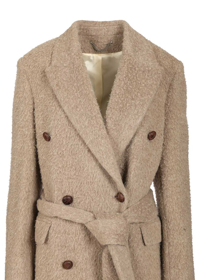 Golden Goose Deluxe Brand Journey Collection Double-Breasted Coat Coats - Beige | d7d1d310452ed0ed8377a135867007ef9eb59a5c