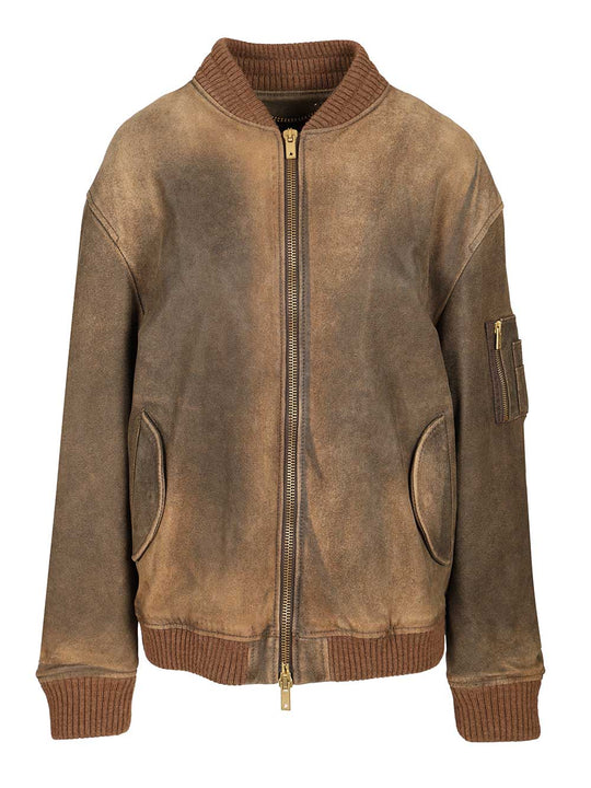 Leather Jacket Giacche Marrone