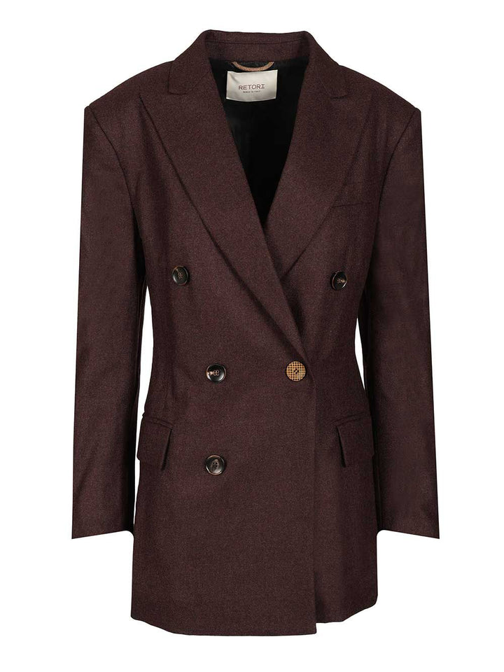 Retori Double-Breasted Blazer Giacche - Bordeaux | 4cfe9d74ef675fc33aa9ee8114b3d48f5a876af2