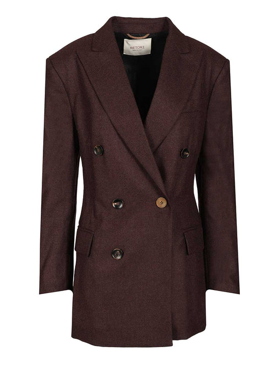 Double-Breasted Blazer Giacche Bordeaux