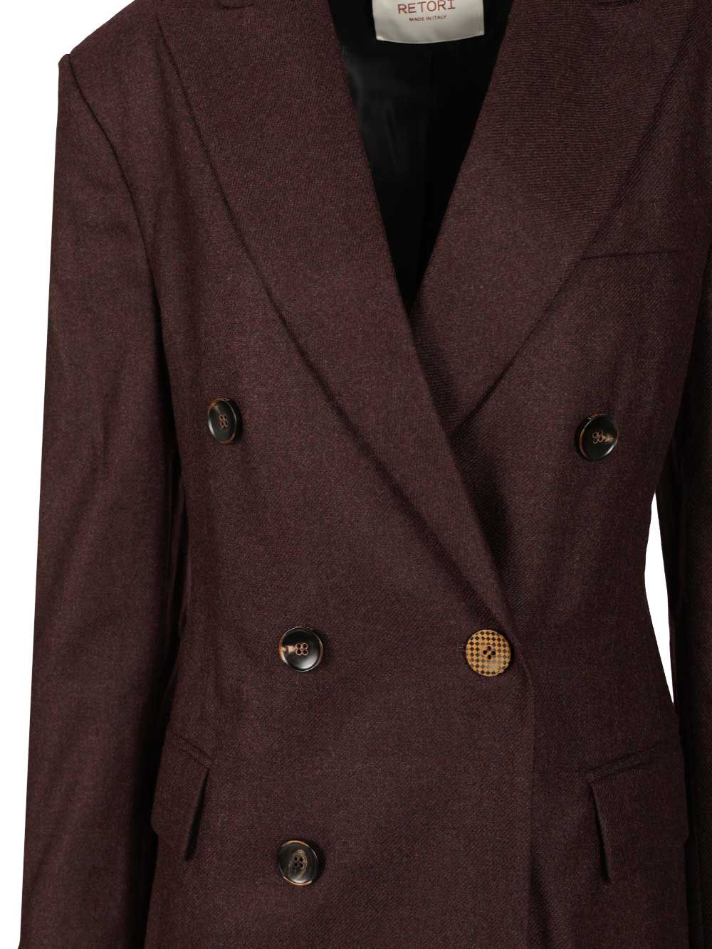 Retori Double-Breasted Blazer Giacche - Bordeaux | cf91648baa560a309d7d0281e2d2512150020792