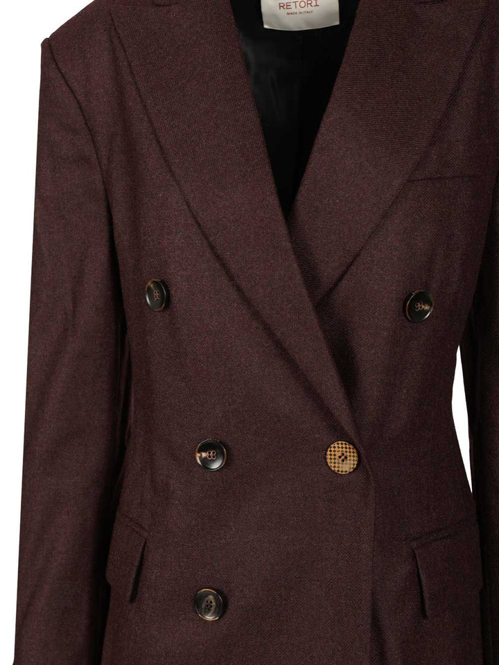 Retori Double-Breasted Blazer Giacche - Bordeaux | cf91648baa560a309d7d0281e2d2512150020792