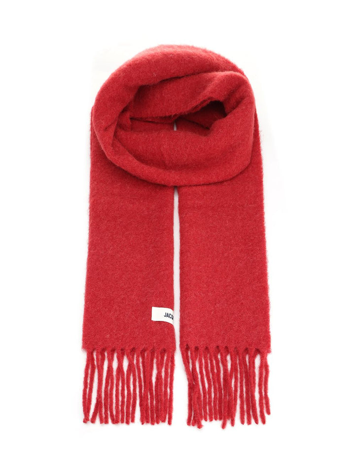 Jacquemus Wool Blend Scarf Scarves And Foulards - Rosso | 22cf1cc165d2f140a4ff54ca0dda14e5c4afaed2
