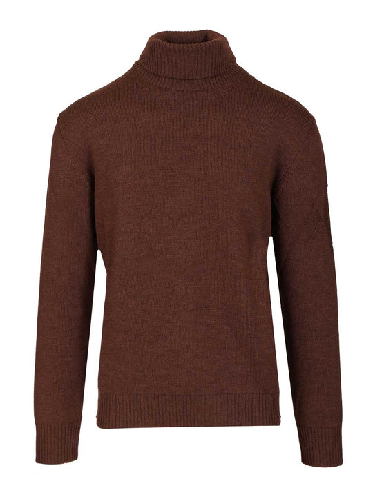 Merino Wool Turtleneck Knitwear Marrone