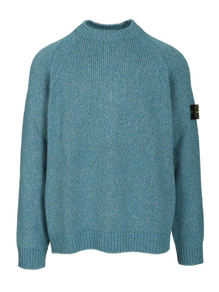 Stone Island Mouliné Wool Sweater Knitwear - Blu | c353501f80fb2c9d020f0350f608fc9d354d2283