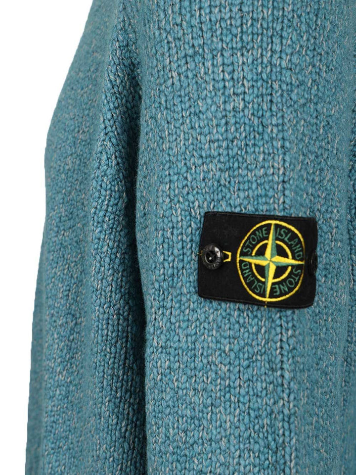 Stone Island Mouliné Wool Sweater Knitwear - Blu | 7cdf34f15e499a186a96de63706c1a11b5a3c30d