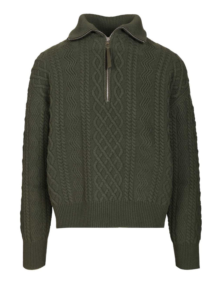 Loewe Zip-Up Sweater Knitwear - Verde | 342e860cc48740f575be566dd3940797536f851f