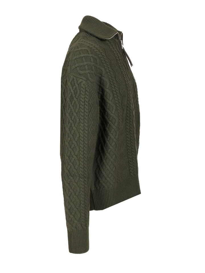 Loewe Zip-Up Sweater Knitwear - Verde | 3651994948a8af5424a30737c952b056d46d229e