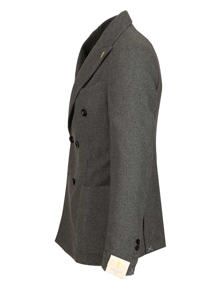 Guarinucci Unlined Double-Breasted Blazer Giacche - Grey | a8787bdf0b82e3dd59775300fe7bdf7278b46a72