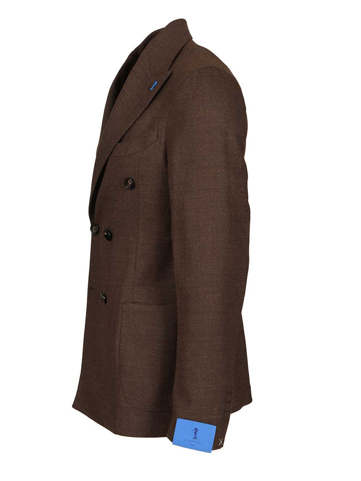 Guarinucci Unlined Double-Breasted Wool Blazer Giacche - Marrone | 29be40fd03d068337f32176d9c8775399752980a