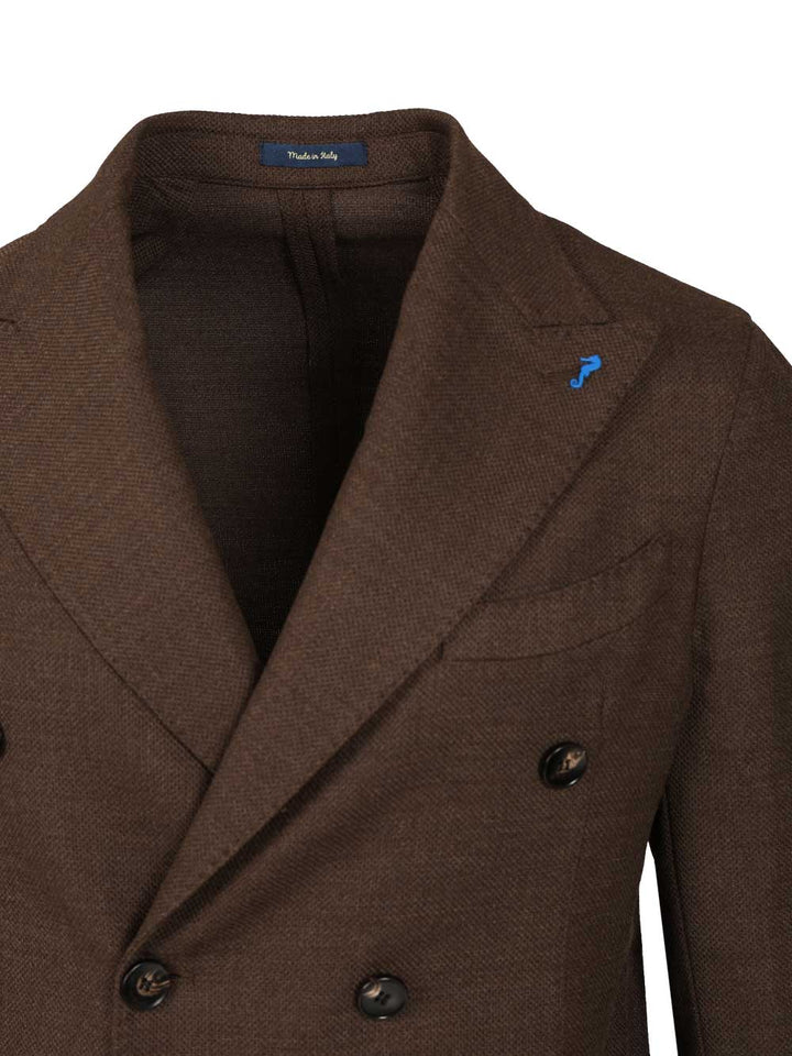 Guarinucci Unlined Double-Breasted Wool Blazer Giacche - Marrone | fa94d77a330336ae2a1ff64cca992c69706aba29