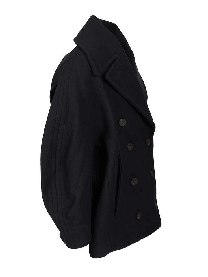 Jacquemus Ovalo Caban Coats - Blu | 4a19a6e60d43fd9c4cafe0895a0ea755fab5850e