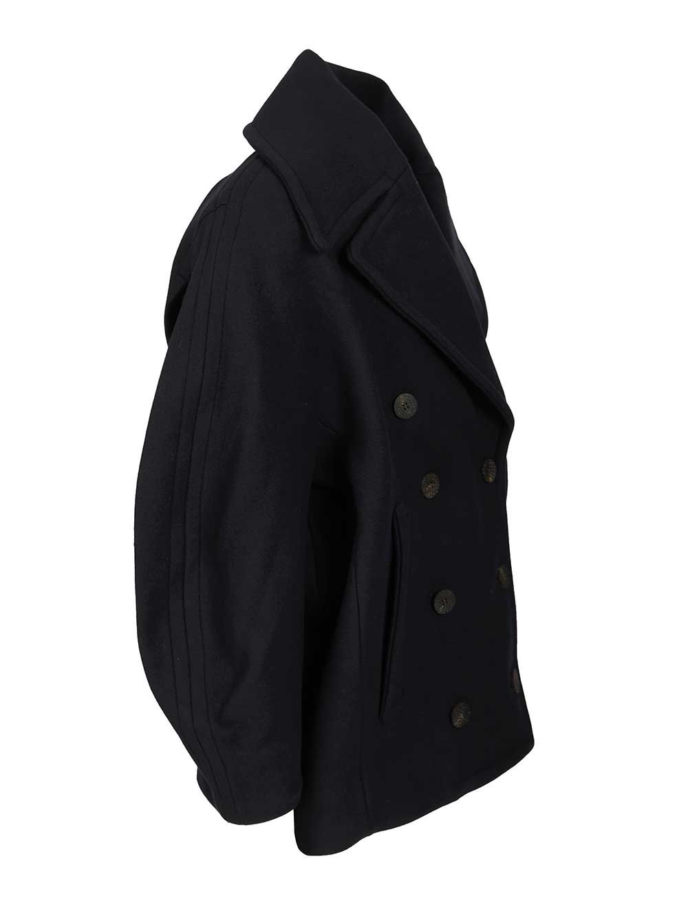 Jacquemus Ovalo Caban Coats - Blu | e1323738df3dc5205a1e25f706b6a8986d3e7a78