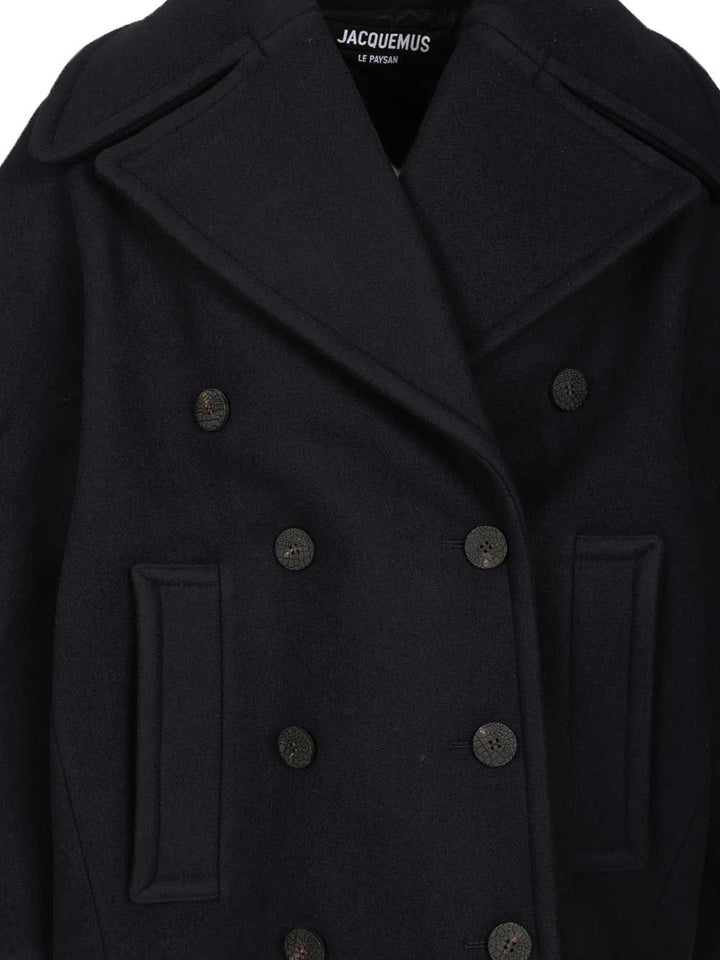 Jacquemus Ovalo Caban Coats - Blu | 6ac425a9723161e59729a9ed4d50b1e396e37034