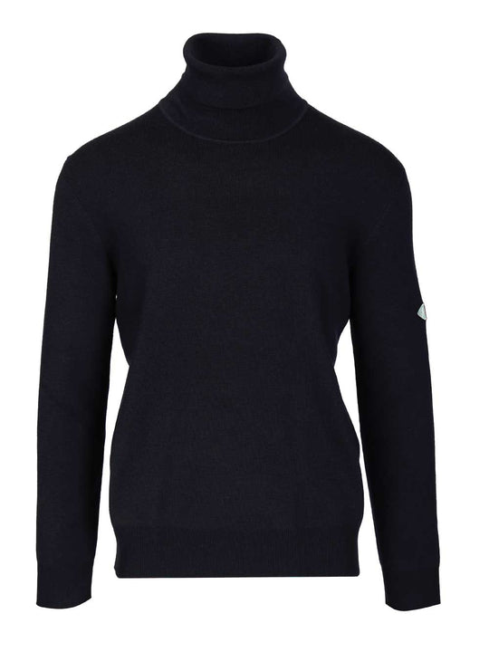 Navy Blue Wool Turtleneck Sweater Knitwear Blu