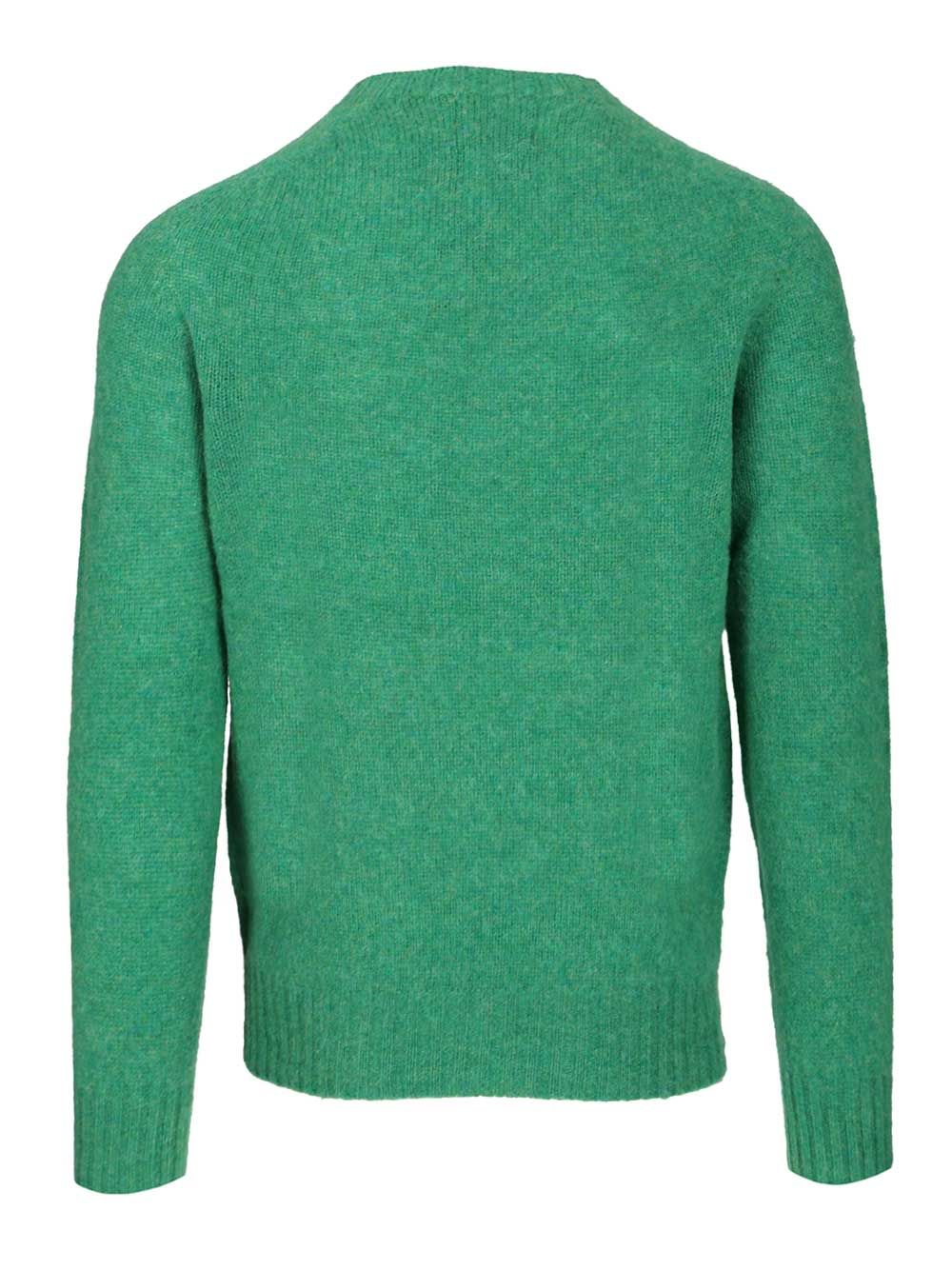 Howlin' Shetland Wool Crew Neck Knitwear - Verde | 16f9503d8cc604ffda201dc5695661abefd16d16