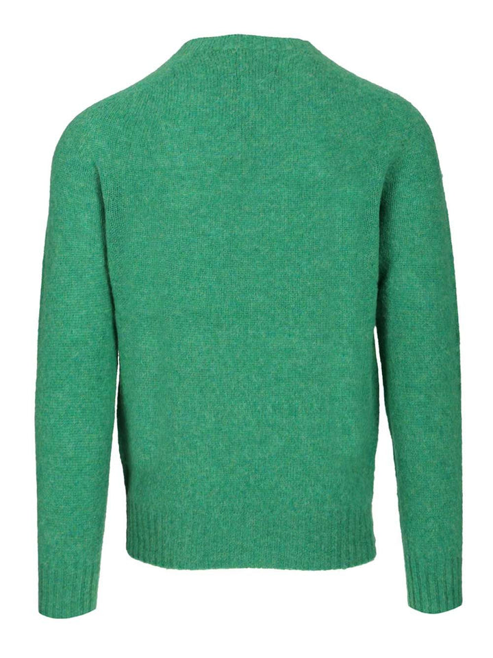 Howlin' Shetland Wool Crew Neck Knitwear - Verde | 16f9503d8cc604ffda201dc5695661abefd16d16