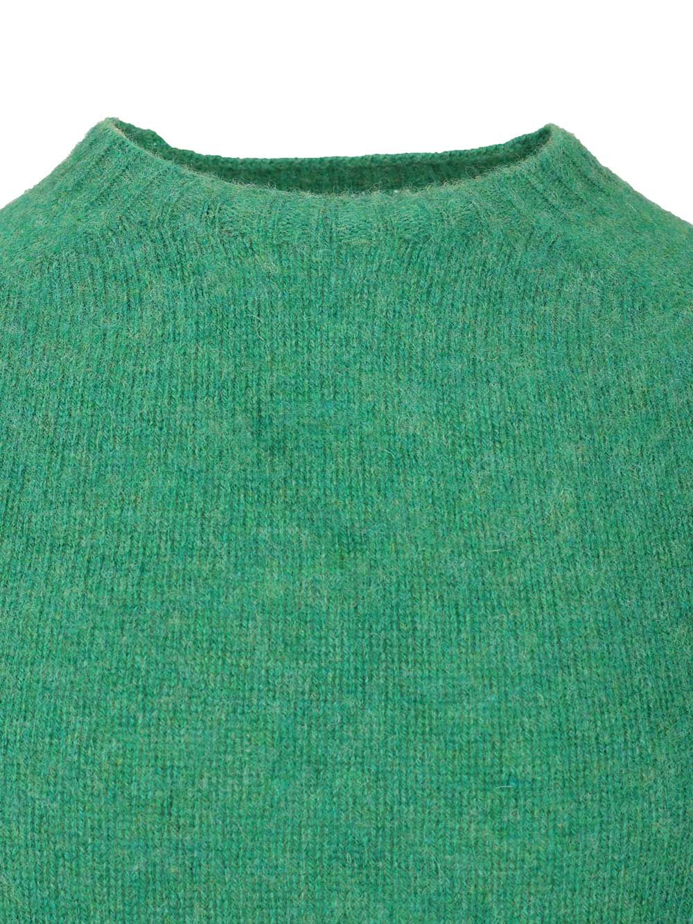 Howlin' Shetland Wool Crew Neck Knitwear - Verde | 011fa0bce0c0230277583977332a68f82614dfd6