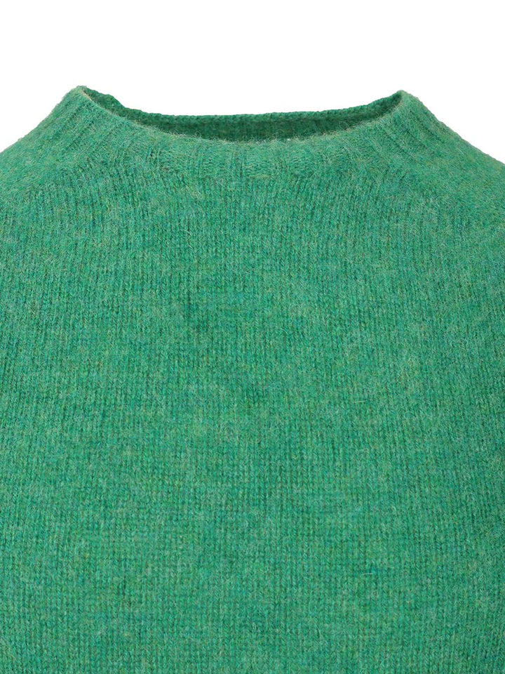 Howlin' Shetland Wool Crew Neck Knitwear - Verde | 9808214e88bfbe8a990b6979571de13be0682134