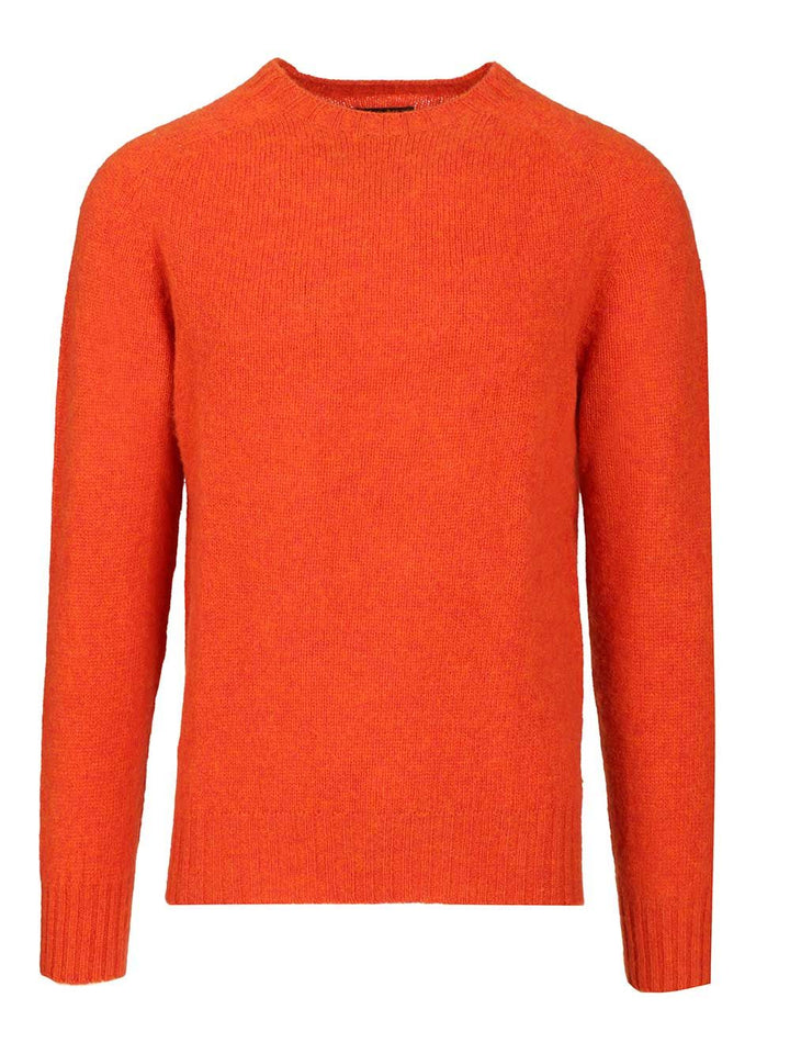 Howlin' Shetland Wool Crew Neck Knitwear - Arancione | 452aa64e5cc50523eacc4c292309ab5c01b56d85