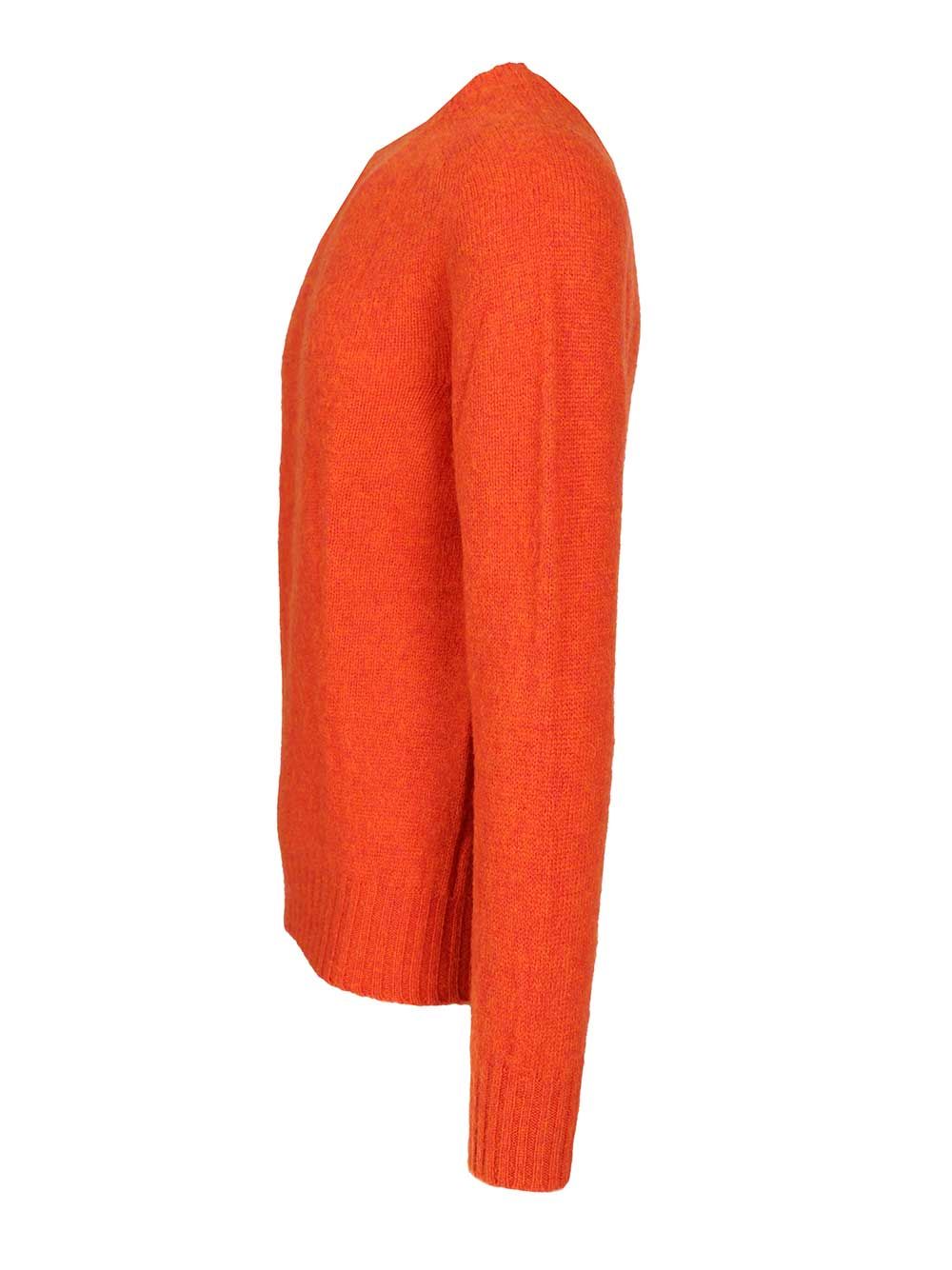 Howlin' Shetland Wool Crew Neck Knitwear - Arancione | b58ef4685a3137bbd1bc8841070a0d2e1f62c210