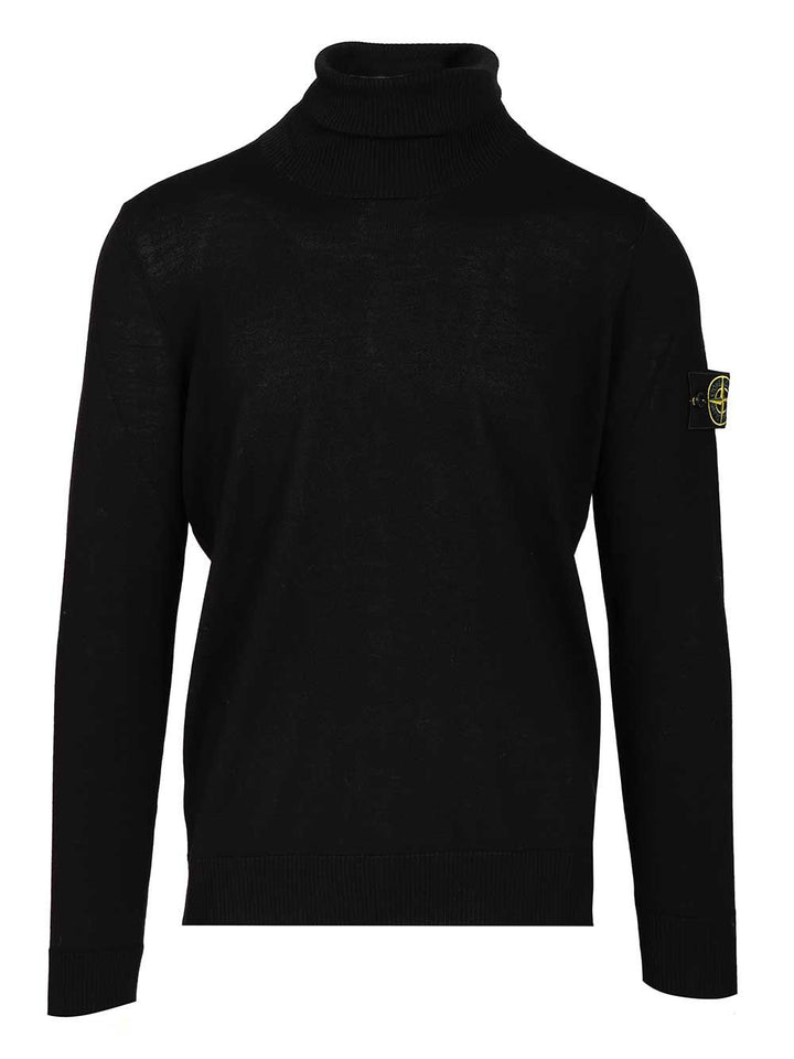 Stone Island Rws Pure Wool Turtleneck Sweater Knitwear - Nero | 70814fba4e16acb848c41adcca0661e28560b880