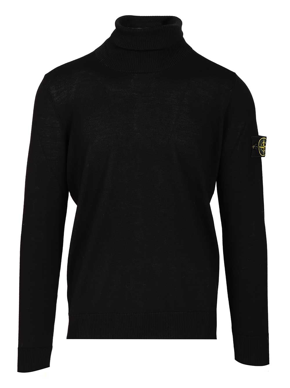 Stone Island Rws Pure Wool Turtleneck Sweater Knitwear - Nero | 70814fba4e16acb848c41adcca0661e28560b880