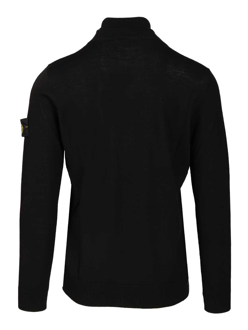 Stone Island Rws Pure Wool Turtleneck Sweater Knitwear - Nero | 97613fb19fca0e420b79b608a8d389c9cf437763