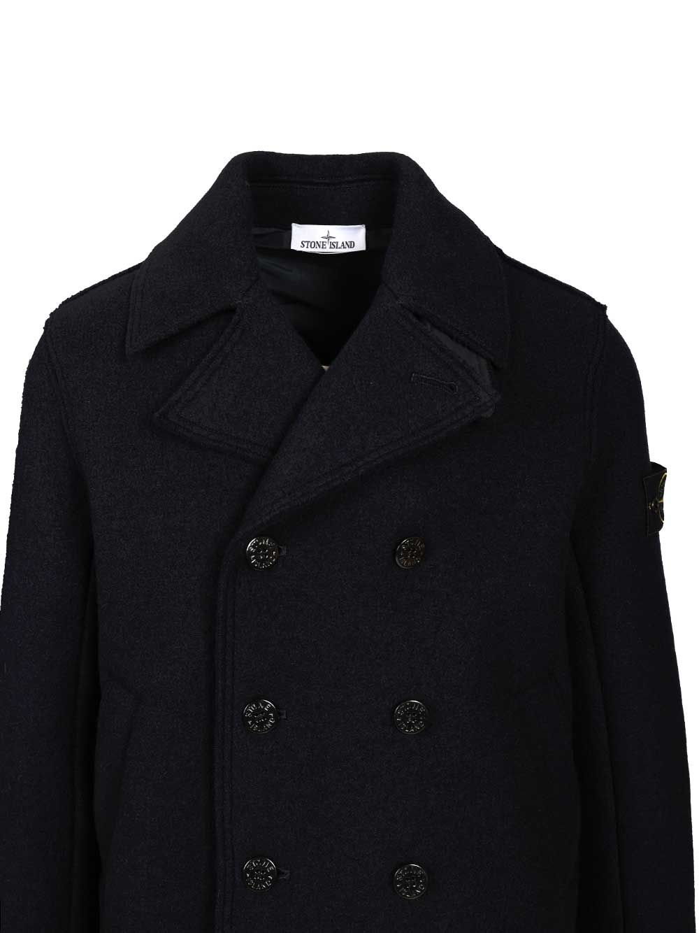 Stone Island Felt Pea Coat Knitwear - Blu | 5c8fe6685e01ca6d618a7bc6afc54569f614e506