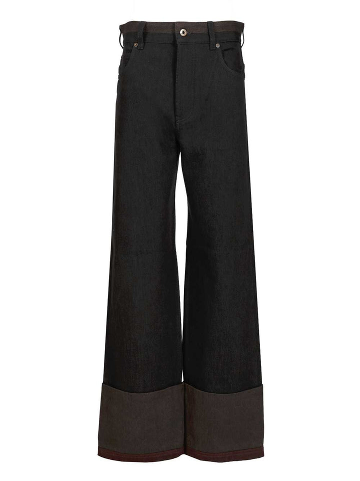 Loewe Cuffed Denim Jeans Trousers - Nero | 73460737e0895215843b629a8ca72764637cade1