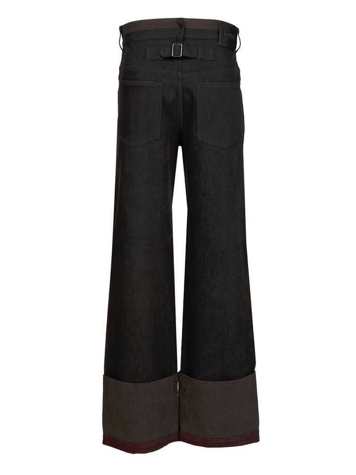 Loewe Cuffed Denim Jeans Trousers - Nero | 223bbd3d63fb0ec1e22a522cb1eeaceb5a71bf74