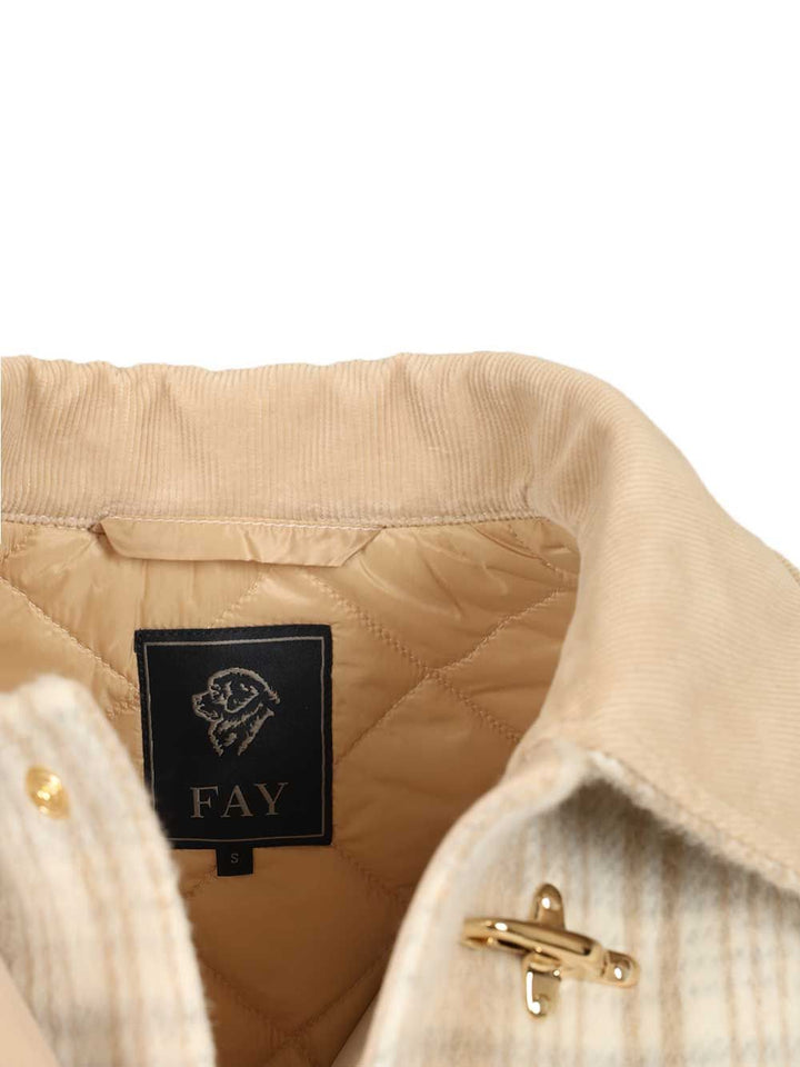 Fay Short Jacket With 3 Hooks Coats - Beige | 88255941311675469fd251e34bd573a75b64ced4