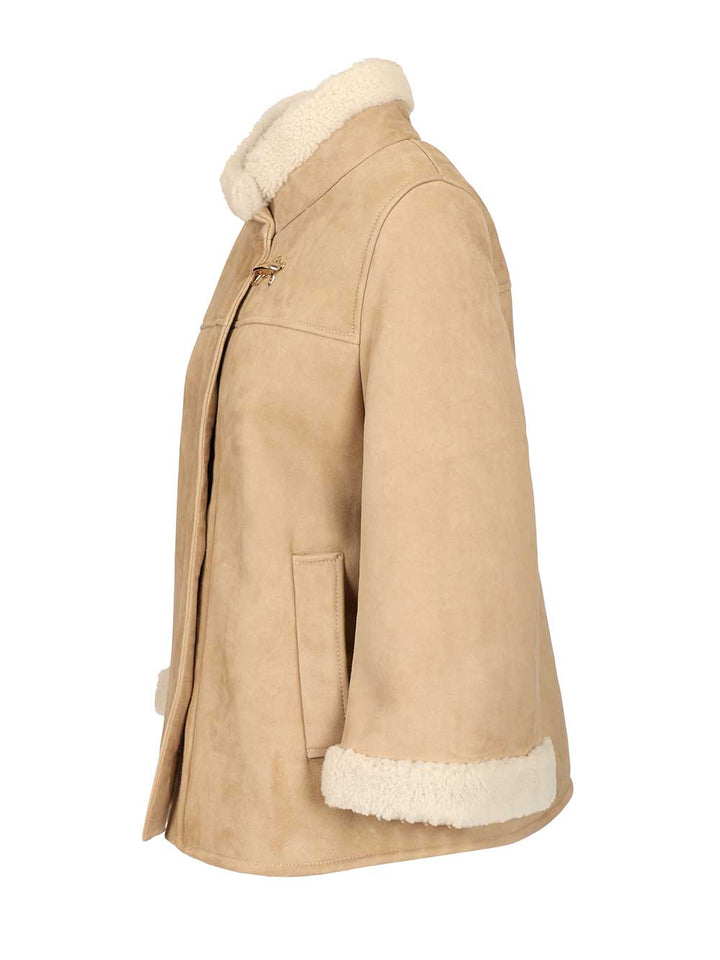 Fay Sheepskin Cape Coats - Grey | 2c889817b2648b5a1a02f50869eeb2967396f214