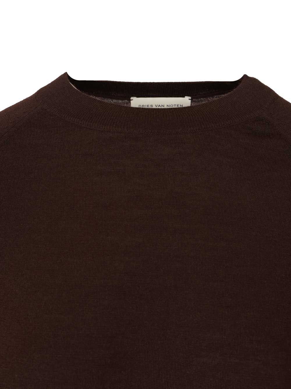 Dries Van Noten Tuan 2700 Sweater Knitwear - Marrone | 63e9de77a0610a6a391fd303e2c2eeca5958736f
