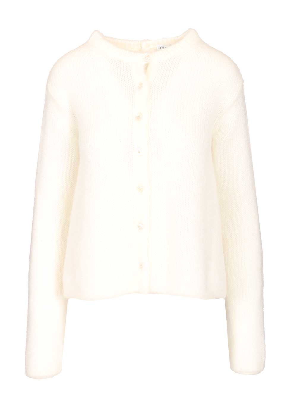 Loewe Mohair Blend Cardigan Knitwear - Bianco | b79d4fb3da9f18956c744e0d984333ccacf6b415