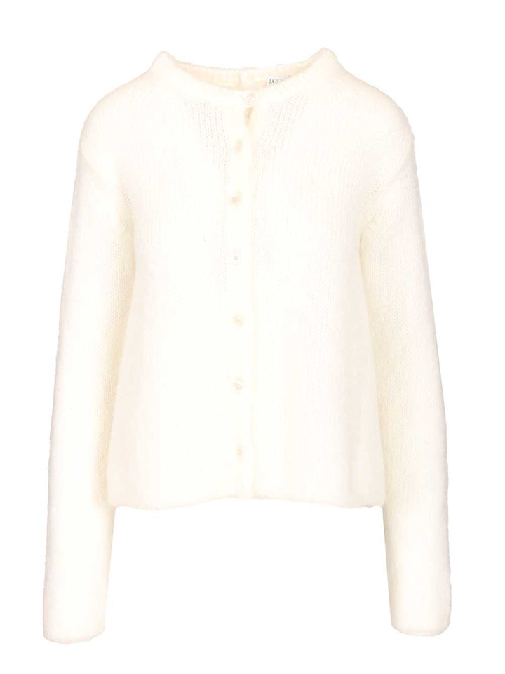 Loewe Mohair Blend Cardigan Knitwear - Bianco | b79d4fb3da9f18956c744e0d984333ccacf6b415