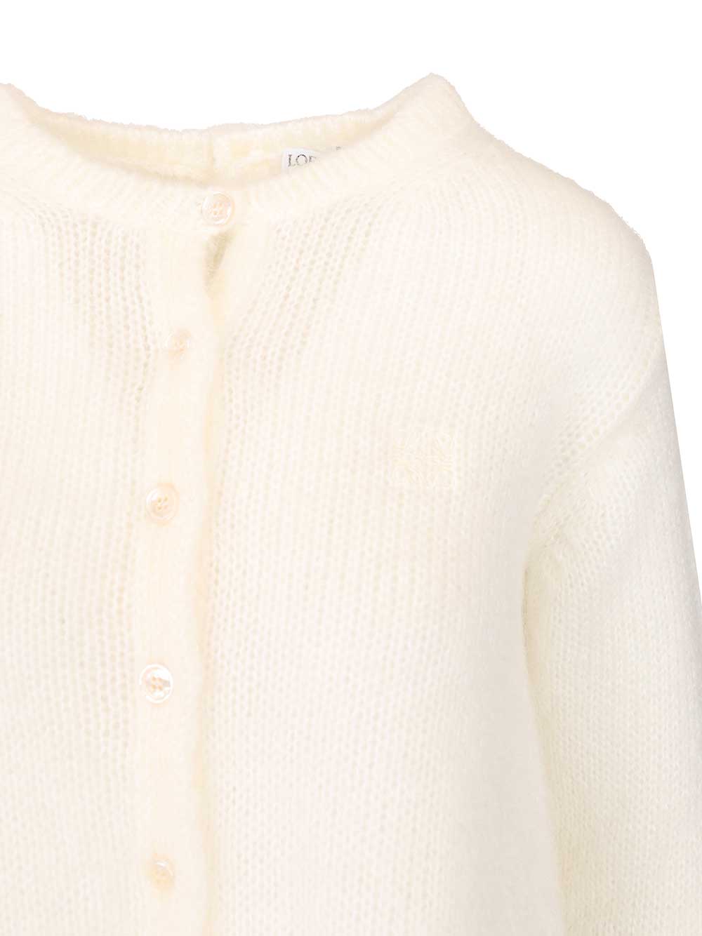 Loewe Mohair Blend Cardigan Knitwear - Bianco | a2fa19bf0090529872da32700ff91c6a7e49fd27
